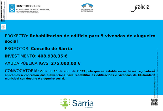 Rehabilitación edificación existente para para 5 viv. de alugueiro social